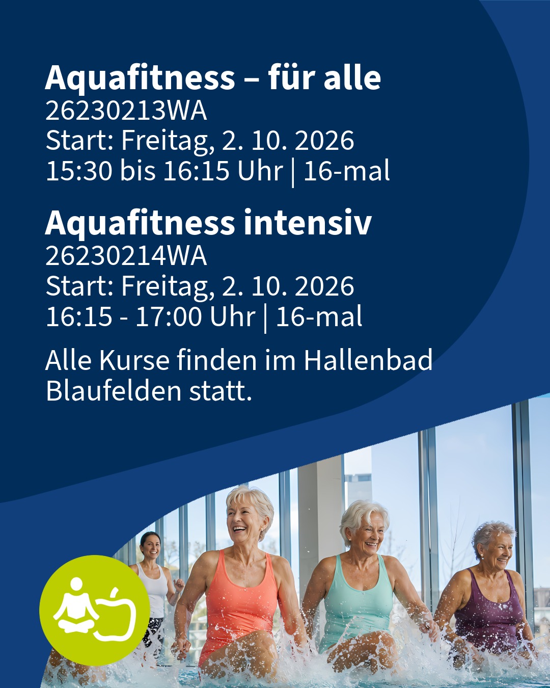 Öffnet die Seite 'Neue Aquafitnesskurs in Blaufelden - noch freie Plätze'
